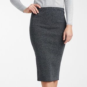 Dark grey knit pencil skirt
